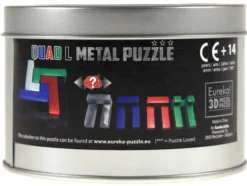 Łamigłówka metalowa w puszce - Quad L (kolorowa) - poziom 3/4