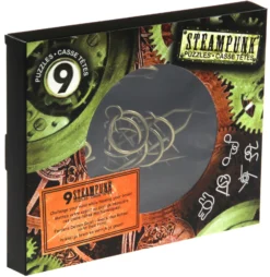 Łamigłówki metalowe 9 szt. STEAMPUNK ZESTAW CZERWONY