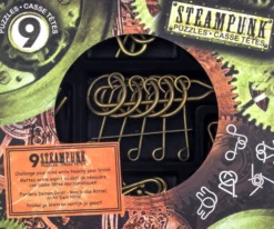 Łamigłówki metalowe 9 szt. STEAMPUNK ZESTAW CZERWONY