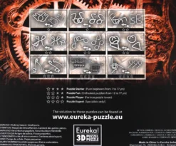 Łamigłówki metalowe 9 szt. STEAMPUNK ZESTAW CZERWONY