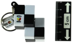 Brelok do kluczy z podwójną czarno-białą kostką 2x2x2 (standard)