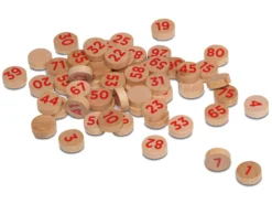 Drewniane numerowane znaczniki do Bingo/Lotto (małe) (F90) - 90 szt.
