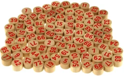 Drewniane numerowane znaczniki do Bingo/Lotto (duże) (F90) XXL - 90 szt.