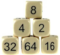 Kości dublujące 16 mm (Backgammon) - 6 szt. (HG)