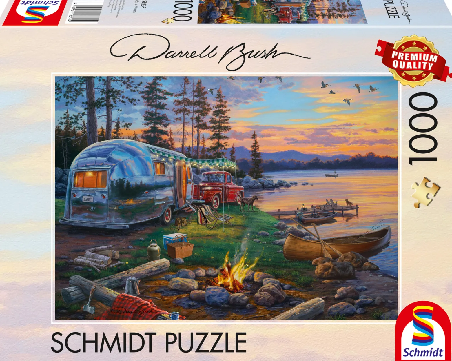 PQ Puzzle 1000 el. DARREL BUSH Ognisko nad jeziorem