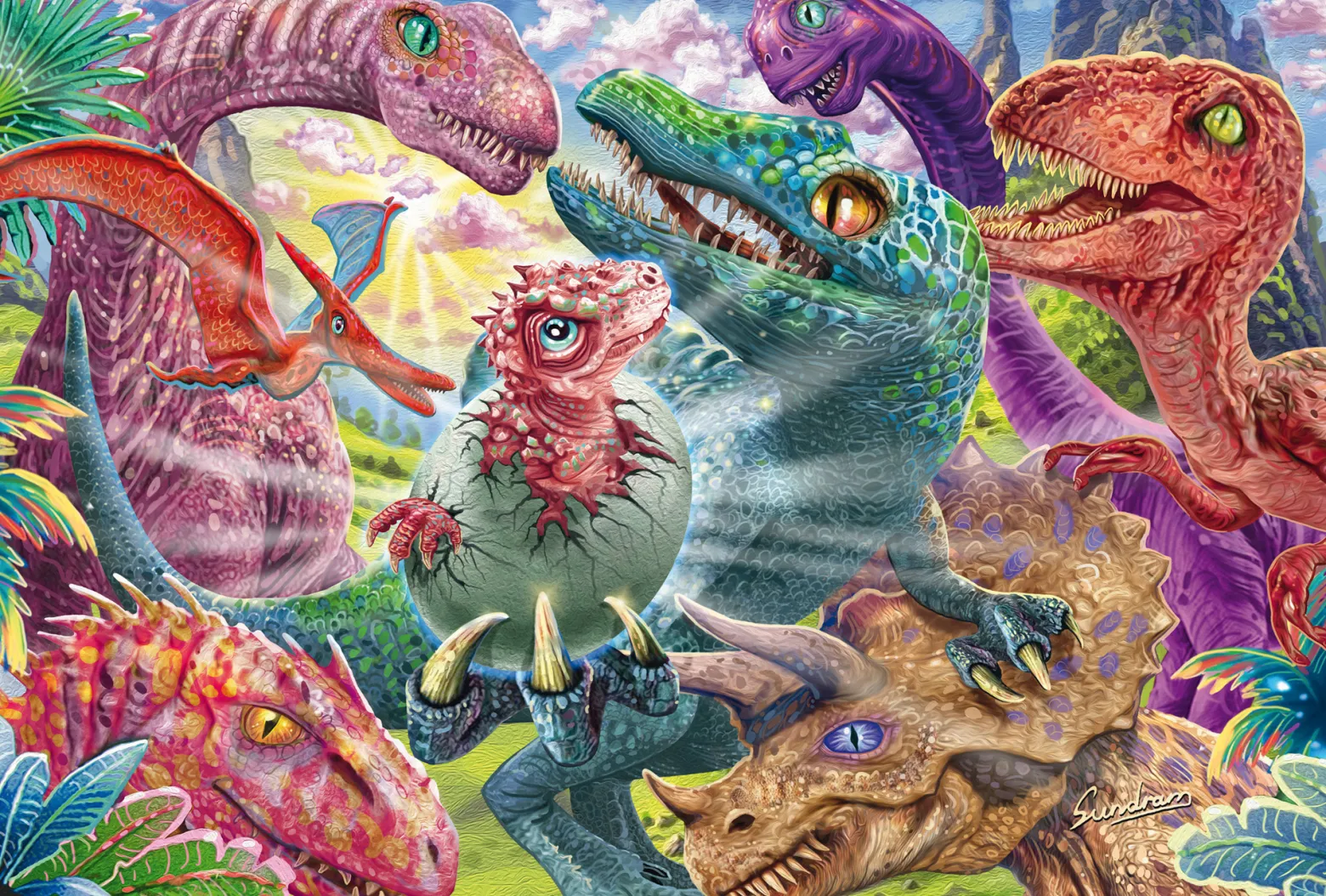 PQ Puzzle 100 el. Duże przygody małych dinozaurów
