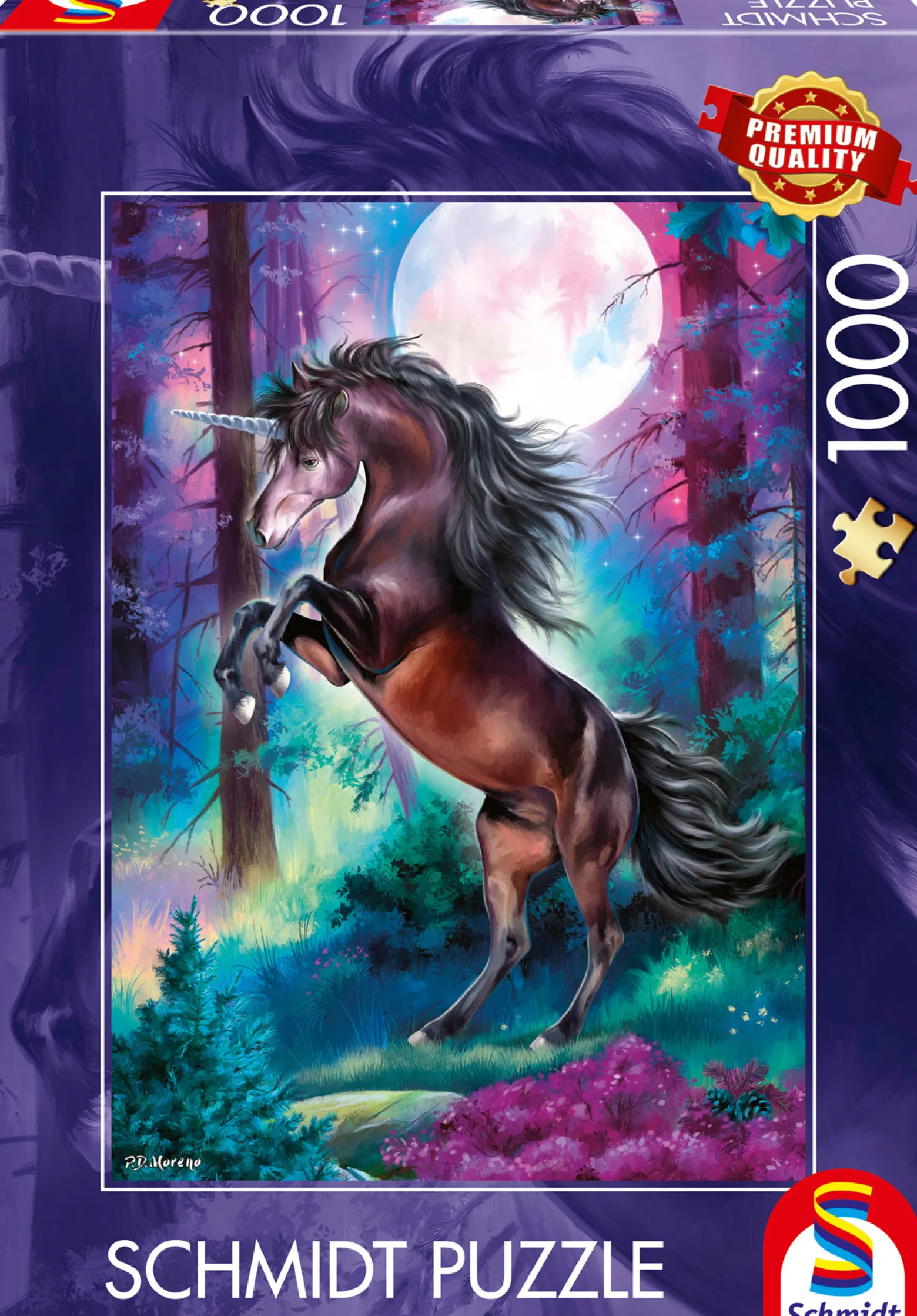 PQ Puzzle 1000 el. Jednorożec w świetle księżyca