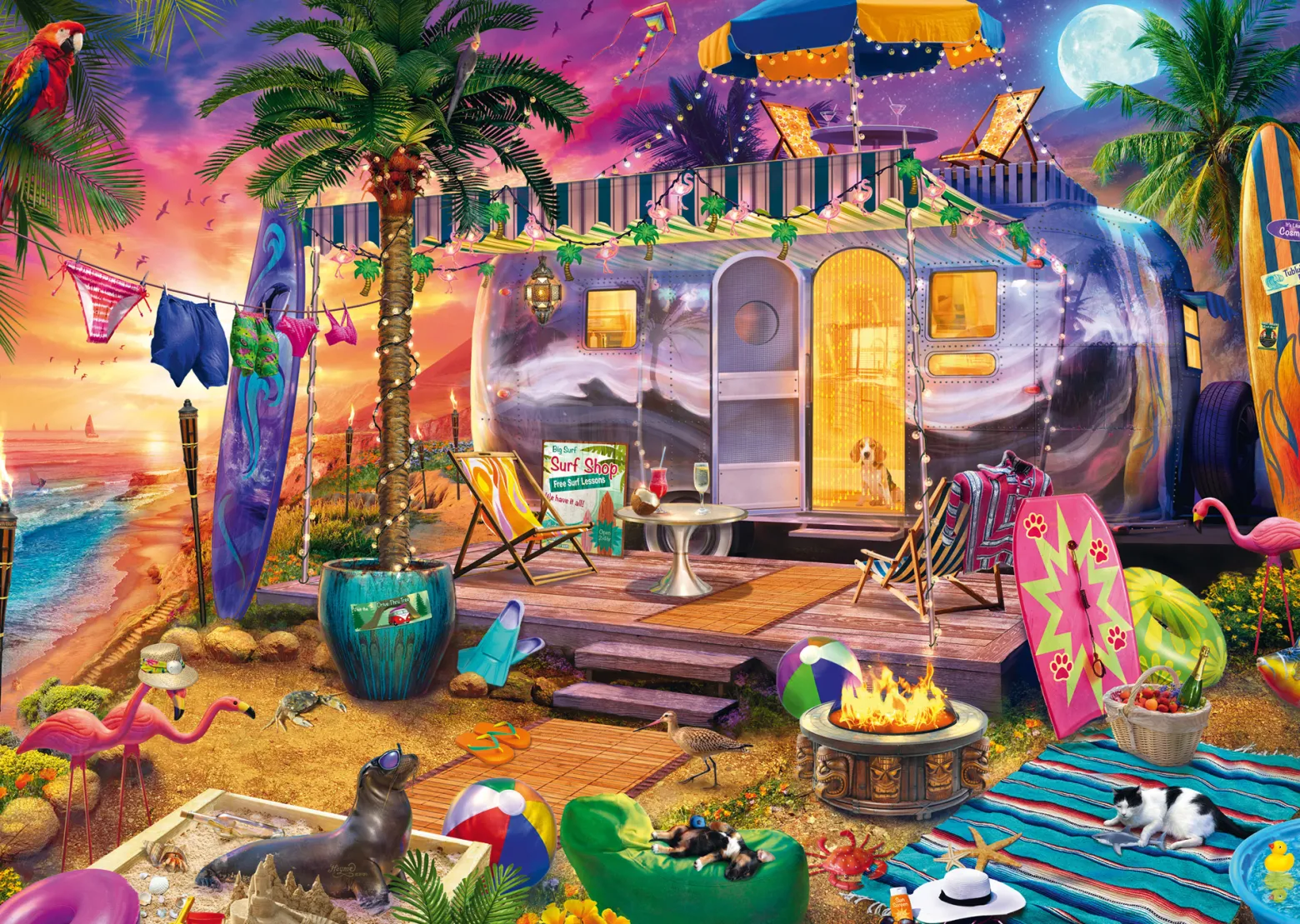 PQ Puzzle 1000 el. JEFF HAYNIE Mobilny domek przy plaży