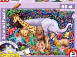 PQ Puzzle 60 el. Kolorowy świat zwierząt