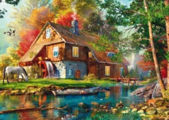 PQ Puzzle 1000 el. Młyn wodny piękną jesienią