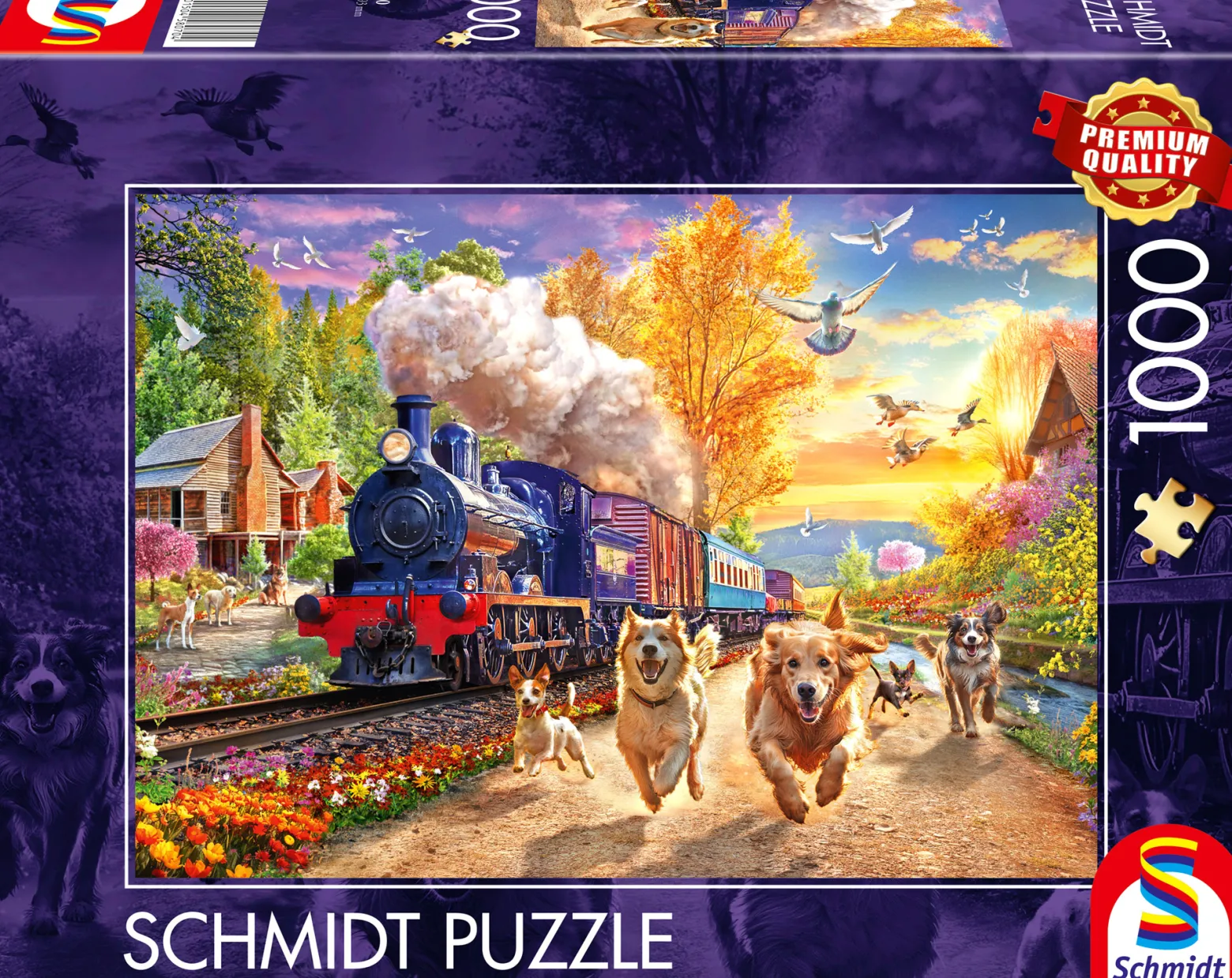 PQ Puzzle 1000 el. O psach, które ścigają się z koleją
