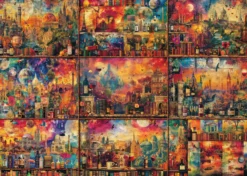 PQ Puzzle 2000 el. Podróże z książką i winem