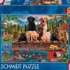 PQ Puzzle 1000 el. Psia rodzina nad jeziorem