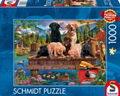 PQ Puzzle 1000 el. Psia rodzina nad jeziorem