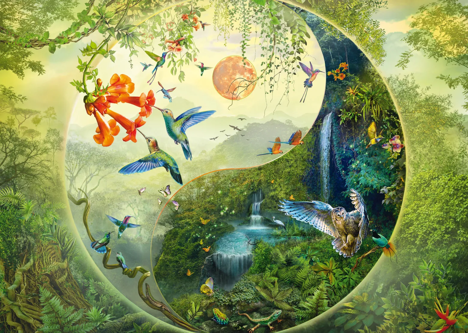 PQ Puzzle 1000 el. SILVIA CHRISTOPH W lesie kolibrów (Yin & Yang)