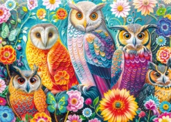 PQ Puzzle 1000 el. Sowy i kwiaty