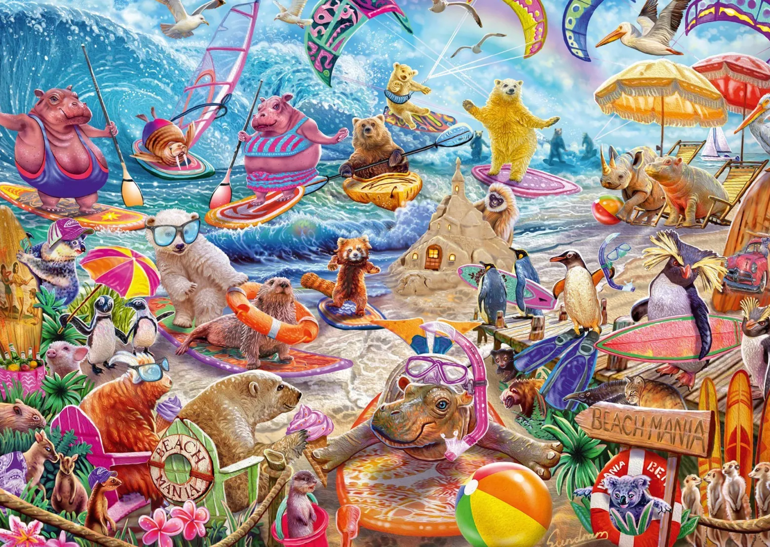 PQ Puzzle 1000 el. STEVE SUNDRAM Zwierzaki na plaży (Beach Mania)