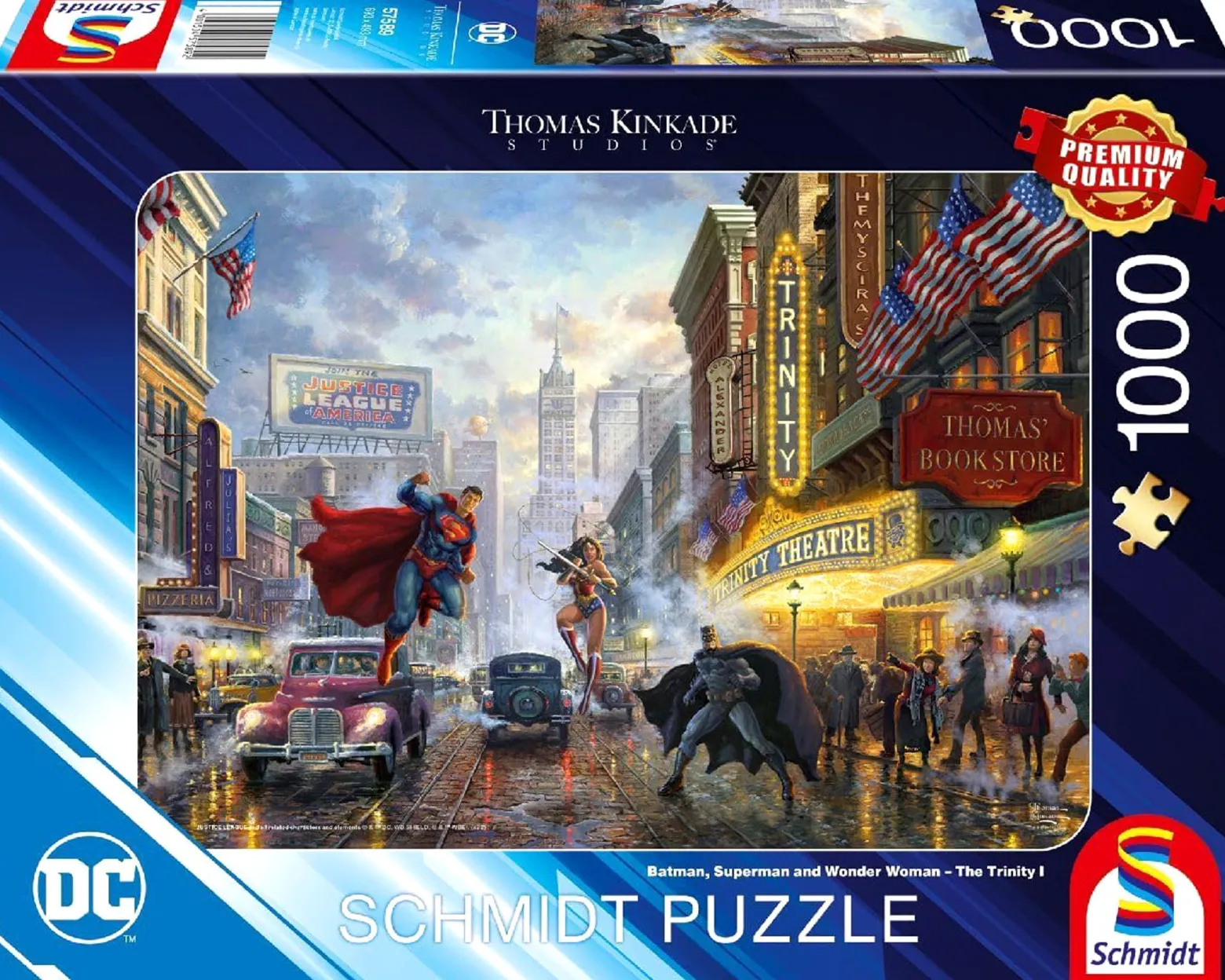 PQ Puzzle 1000 el. THOMAS KINKADE Batman, Wonder Woman, Superman (DC)