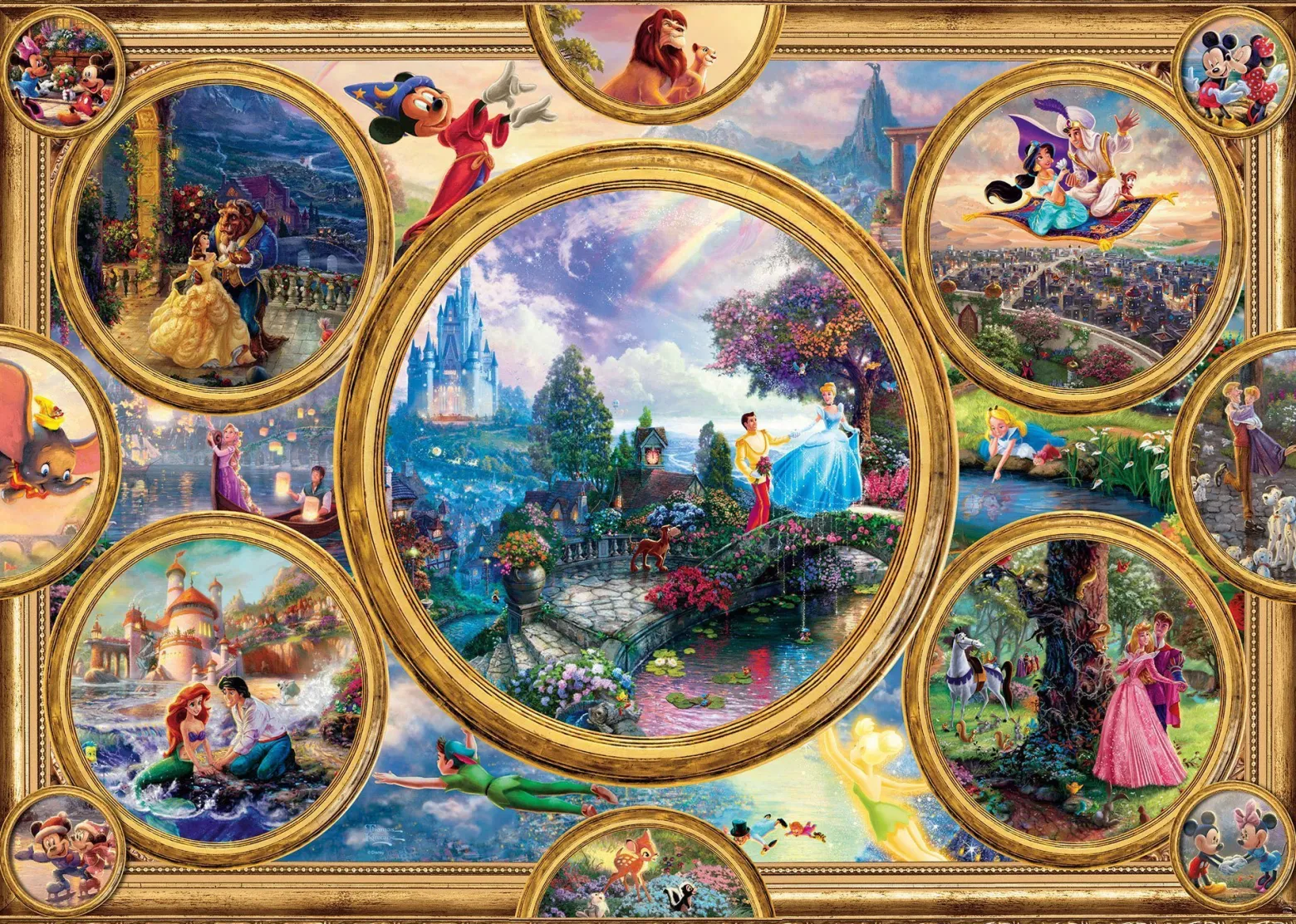 PQ Puzzle 2000 el. THOMAS KINKADE Bohaterowie bajek Disneya (Disney)