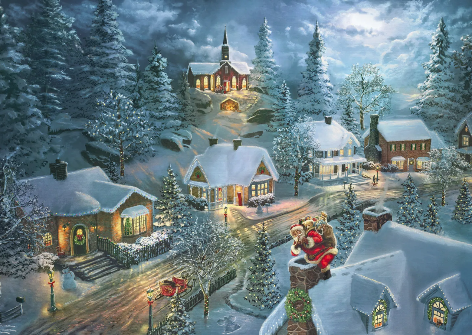 PQ Puzzle 1000 el. THOMAS KINKADE Cicha noc