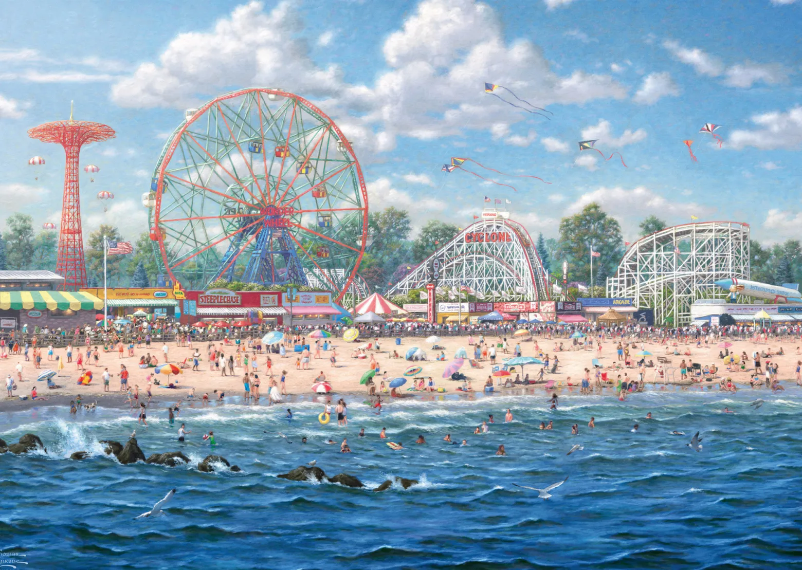 PQ Puzzle 1000 el. THOMAS KINKADE Coney Island / Nowy Jork