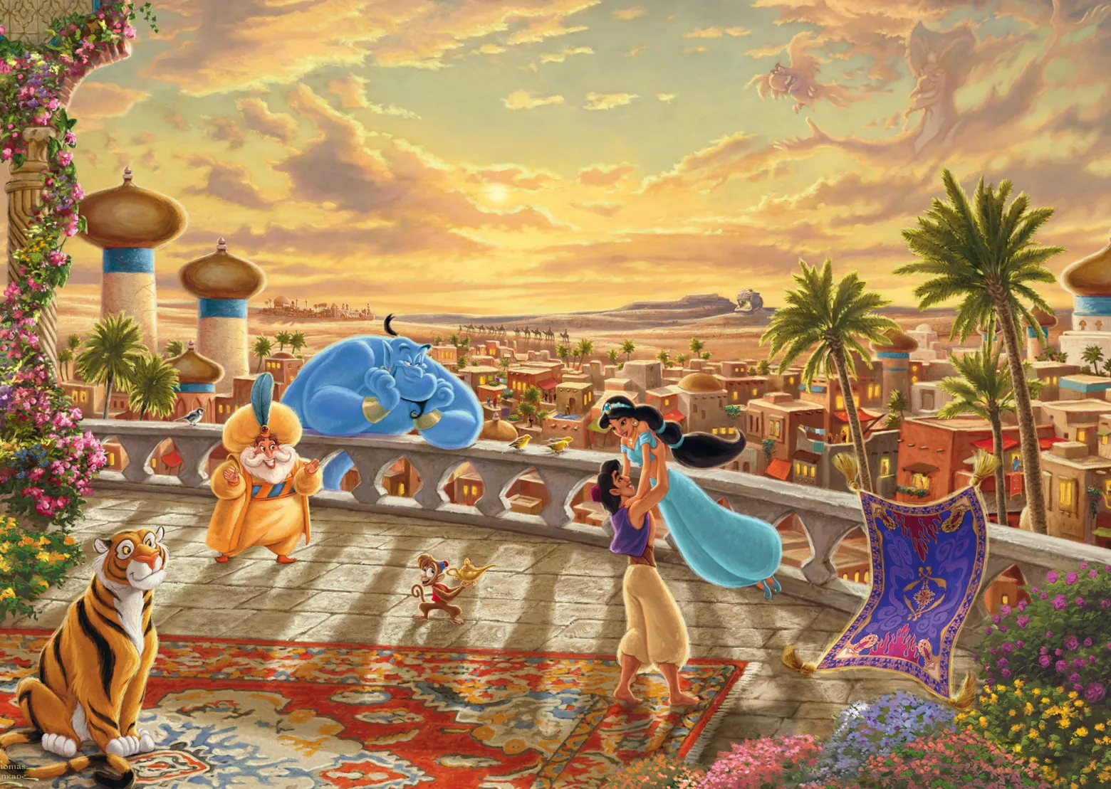 PQ Puzzle 1000 el. THOMAS KINKADE Dżasmina i Aladyn (Disney)