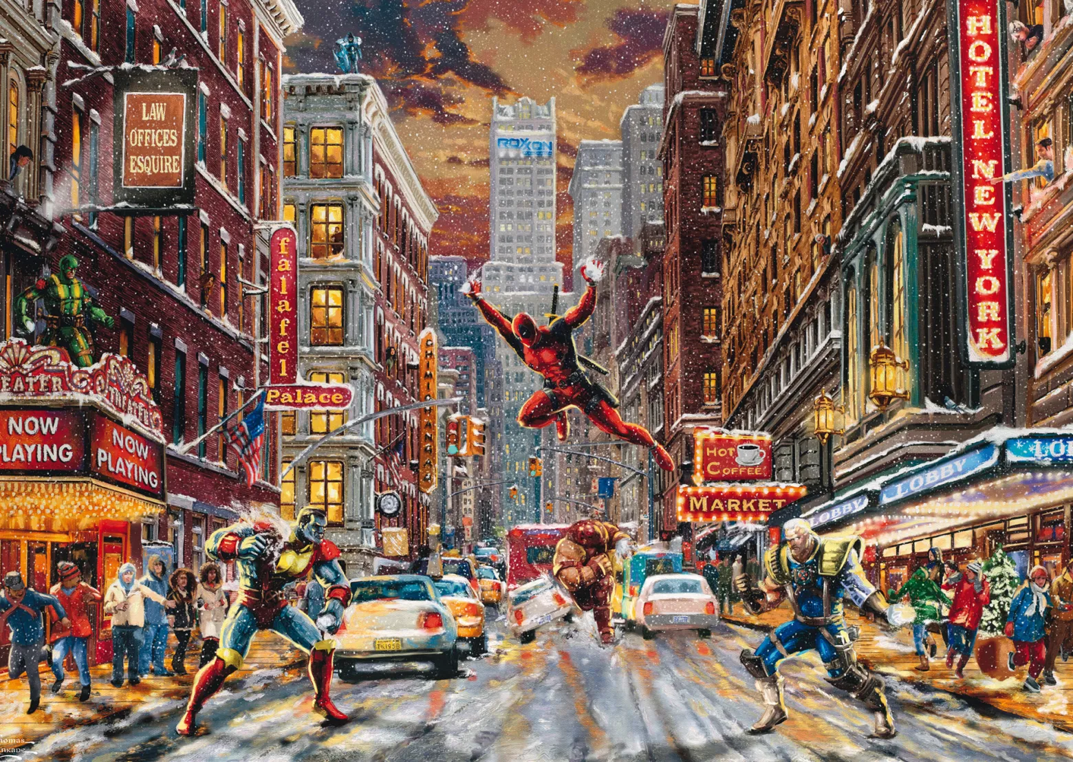 PQ Puzzle 1000 el. THOMAS KINKADE Deadpool (Marvel)