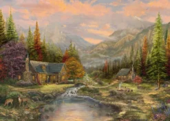 PQ Puzzle 1000 el. THOMAS KINKADE Górski krajobraz (drewniane)