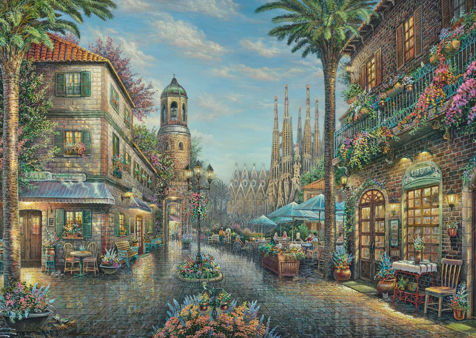 PQ Puzzle 1000 el. THOMAS KINKADE Hiszpańska uliczka