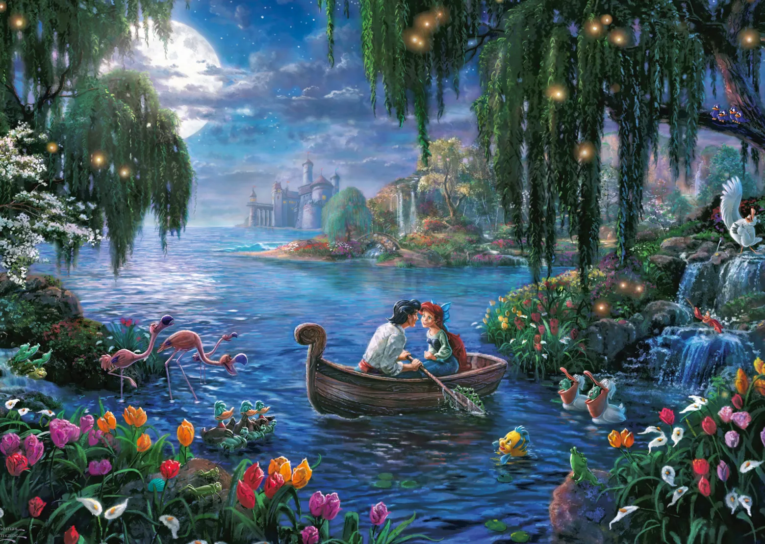 PQ Puzzle 1000 el. THOMAS KINKADE Mała Syrenka i książę Eryk (Disney)