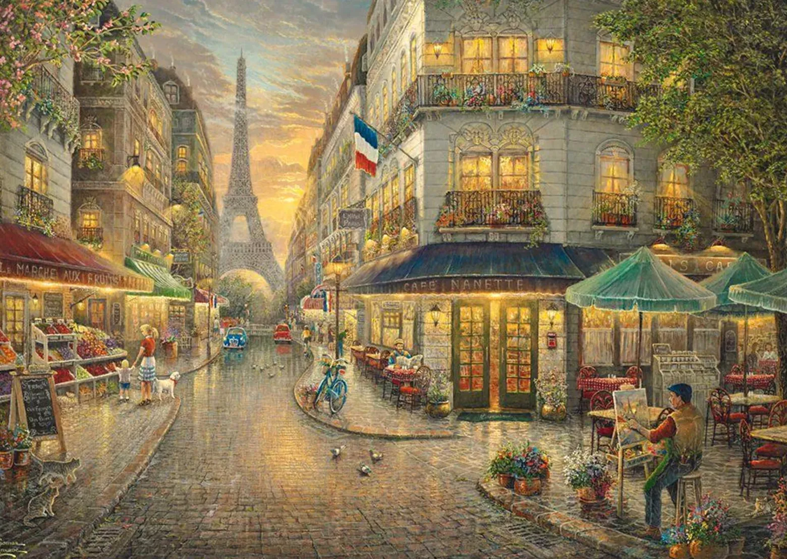 PQ Puzzle 1000 el. THOMAS KINKADE Malowniczy Paryż (drewniane)