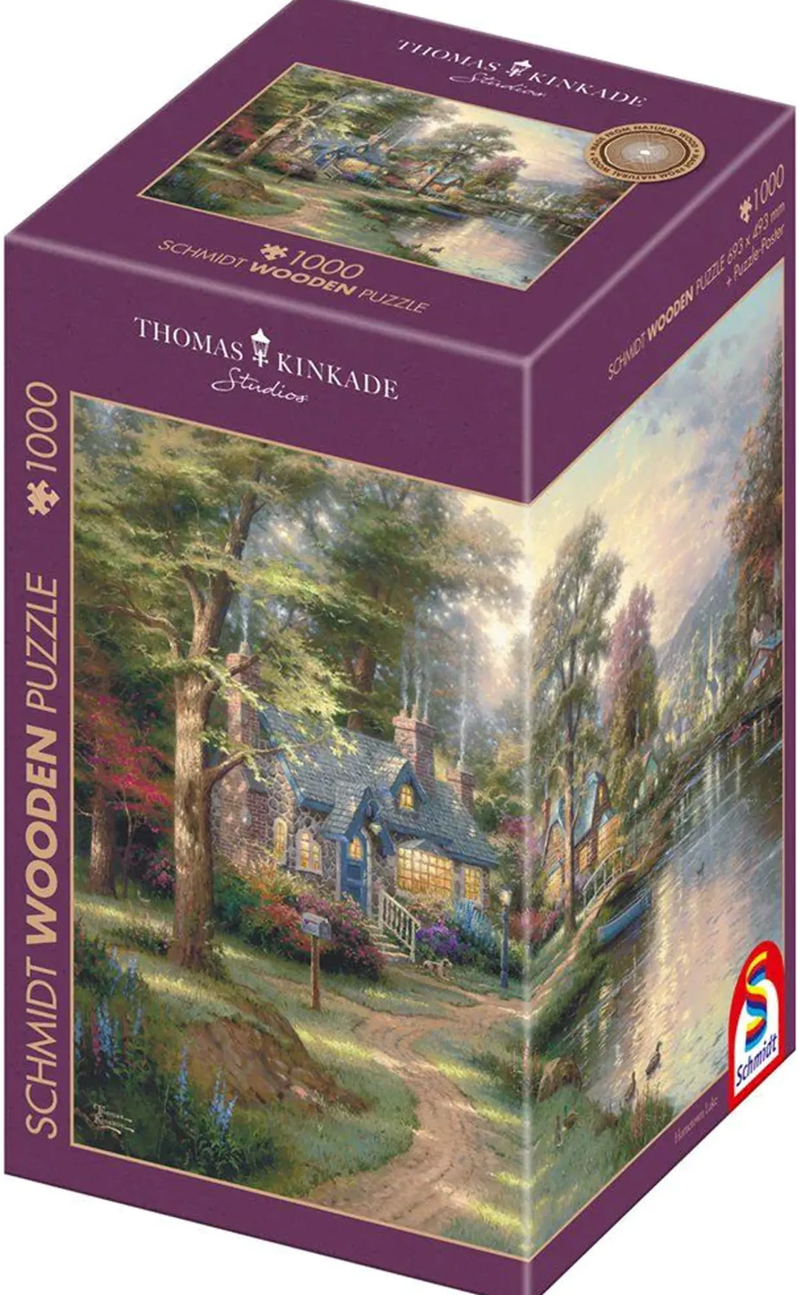 PQ Puzzle 1000 el. THOMAS KINKADE Miasteczko nad rzeką (drewniane)