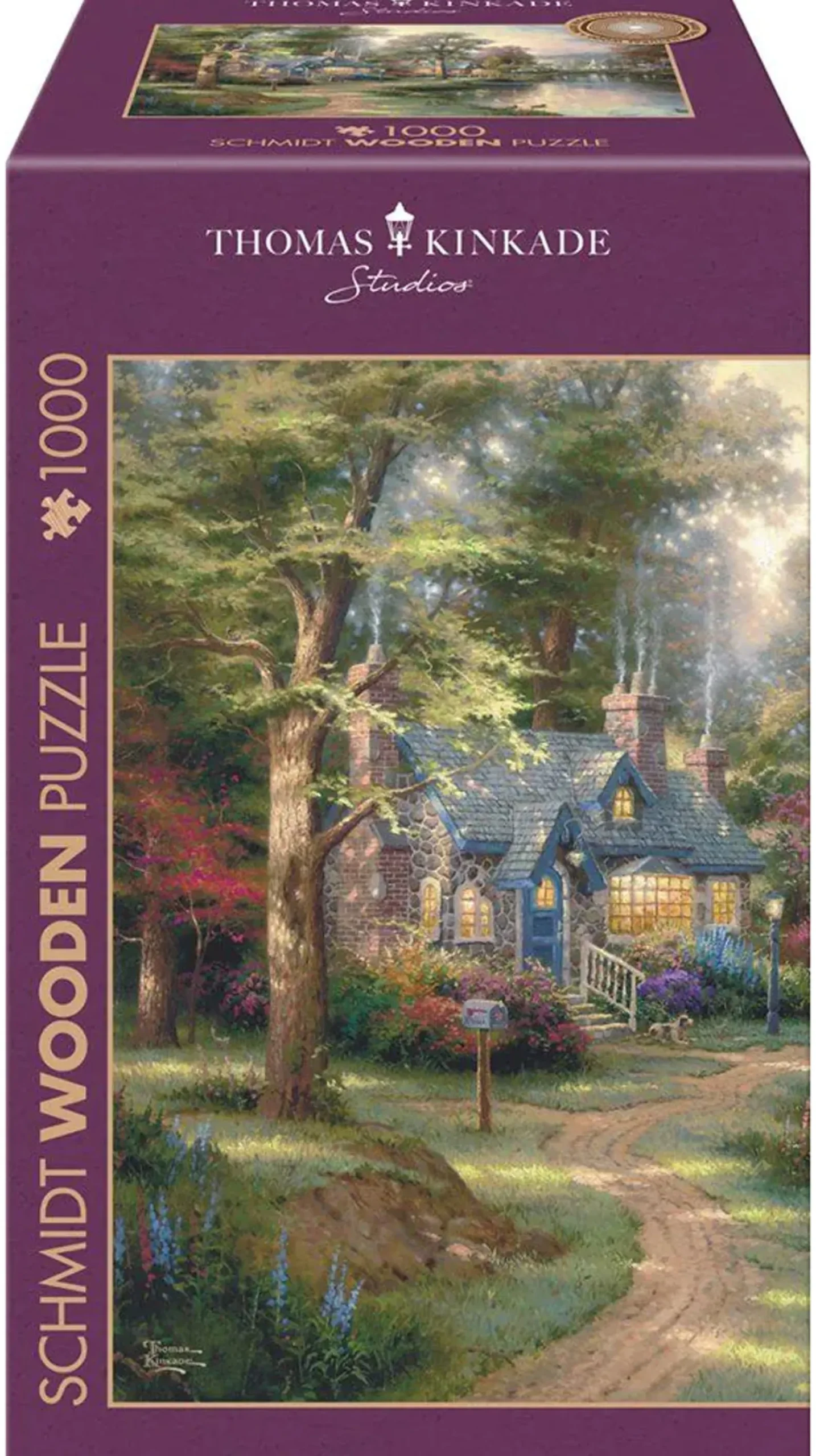 PQ Puzzle 1000 el. THOMAS KINKADE Miasteczko nad rzeką (drewniane)