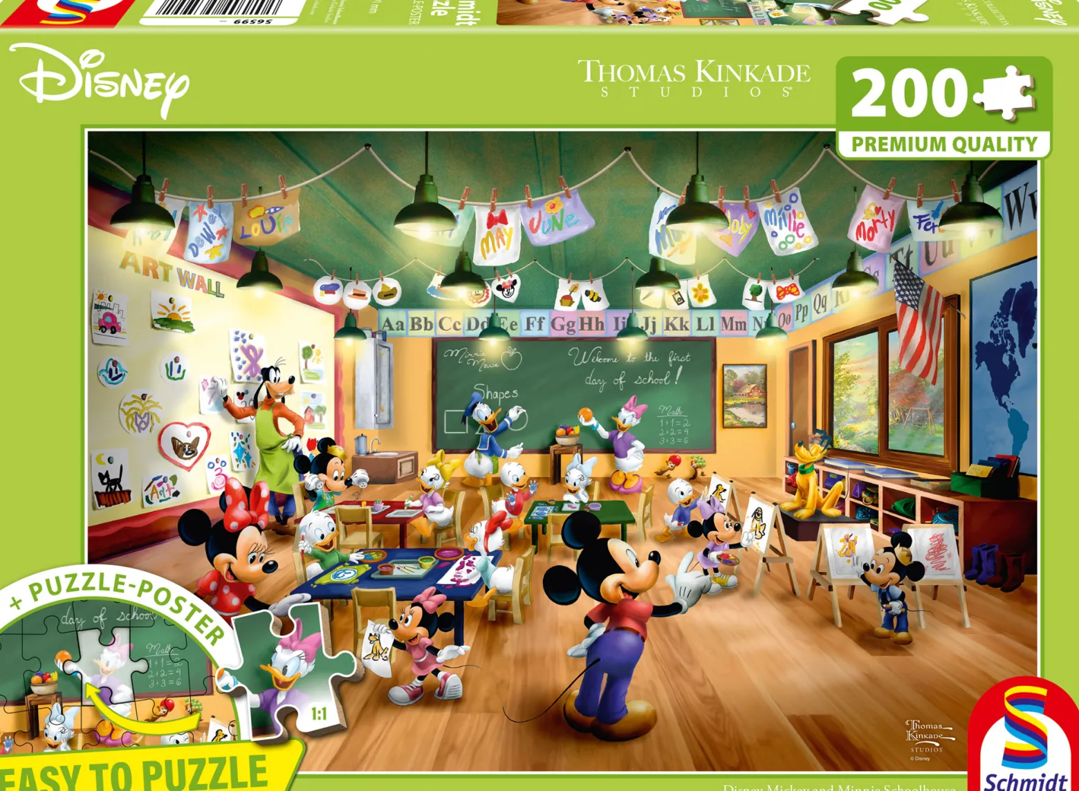 PQ Puzzle 200 el. THOMAS KINKADE Myszka Miki & Minnie w szkole (Disney)