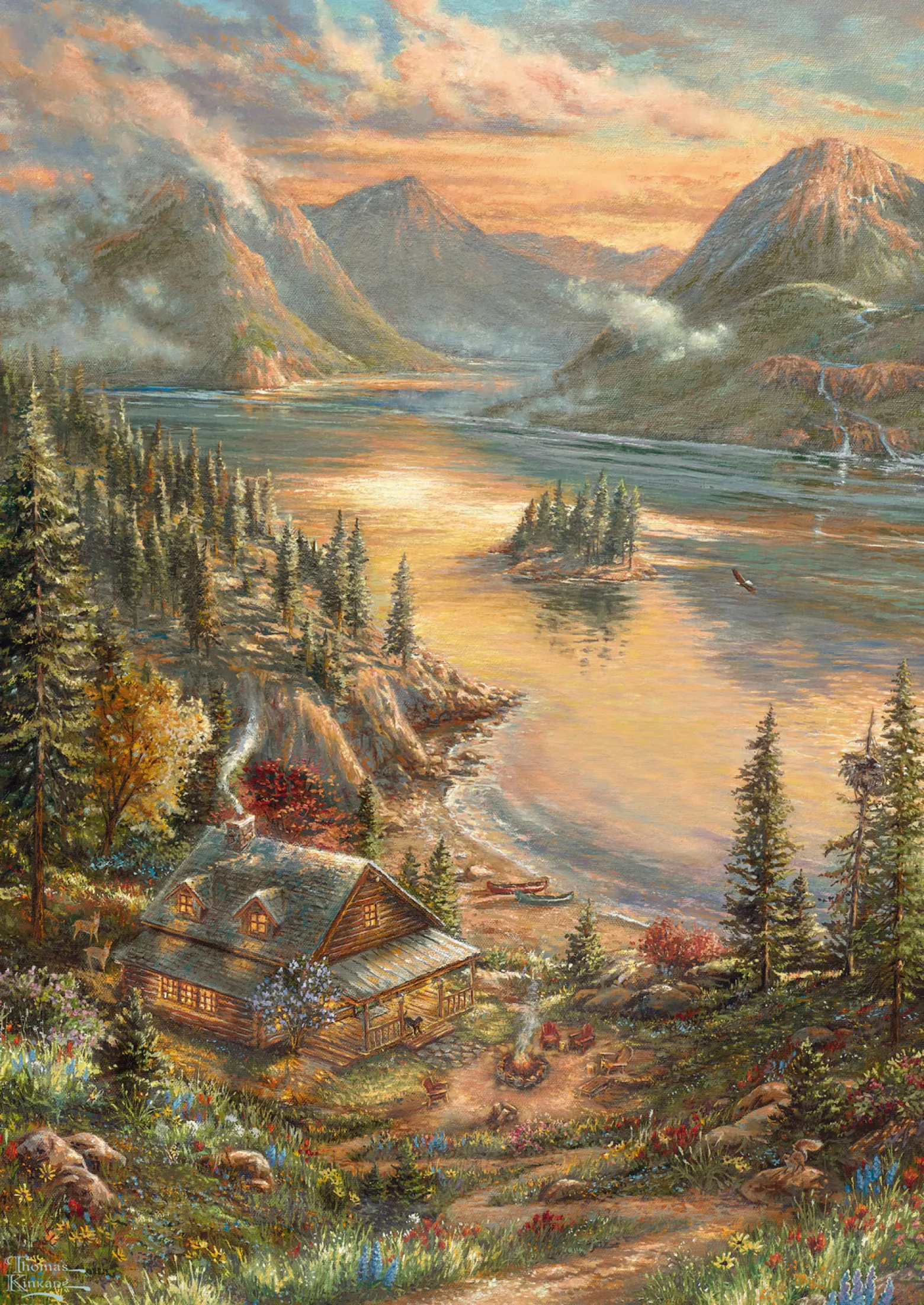 PQ Puzzle 500 el. THOMAS KINKADE Nad jeziorem