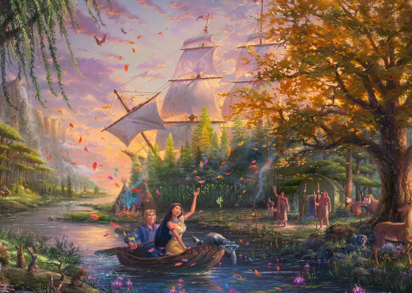PQ Puzzle 1000 el. THOMAS KINKADE Pocahontas (Disney)