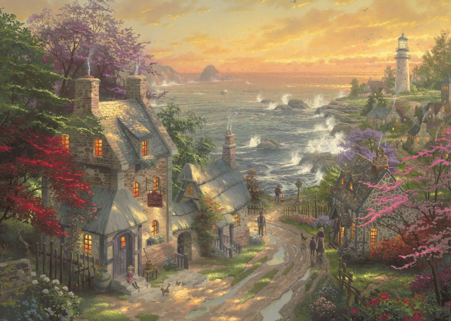 PQ Puzzle 3000 el. THOMAS KINKADE Wioska z latarnią morską w tle