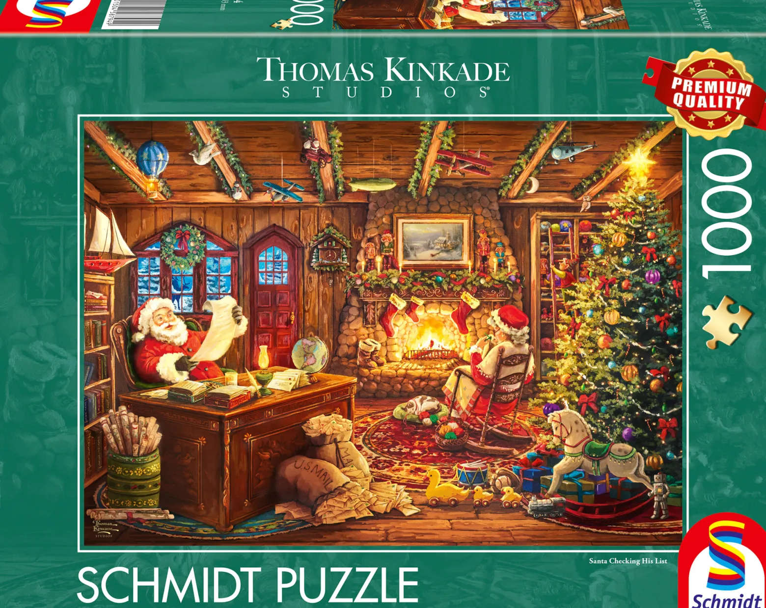 PQ Puzzle 1000 el. THOMAS KINKADE Święty Mikołaj czyta listy od dzieci