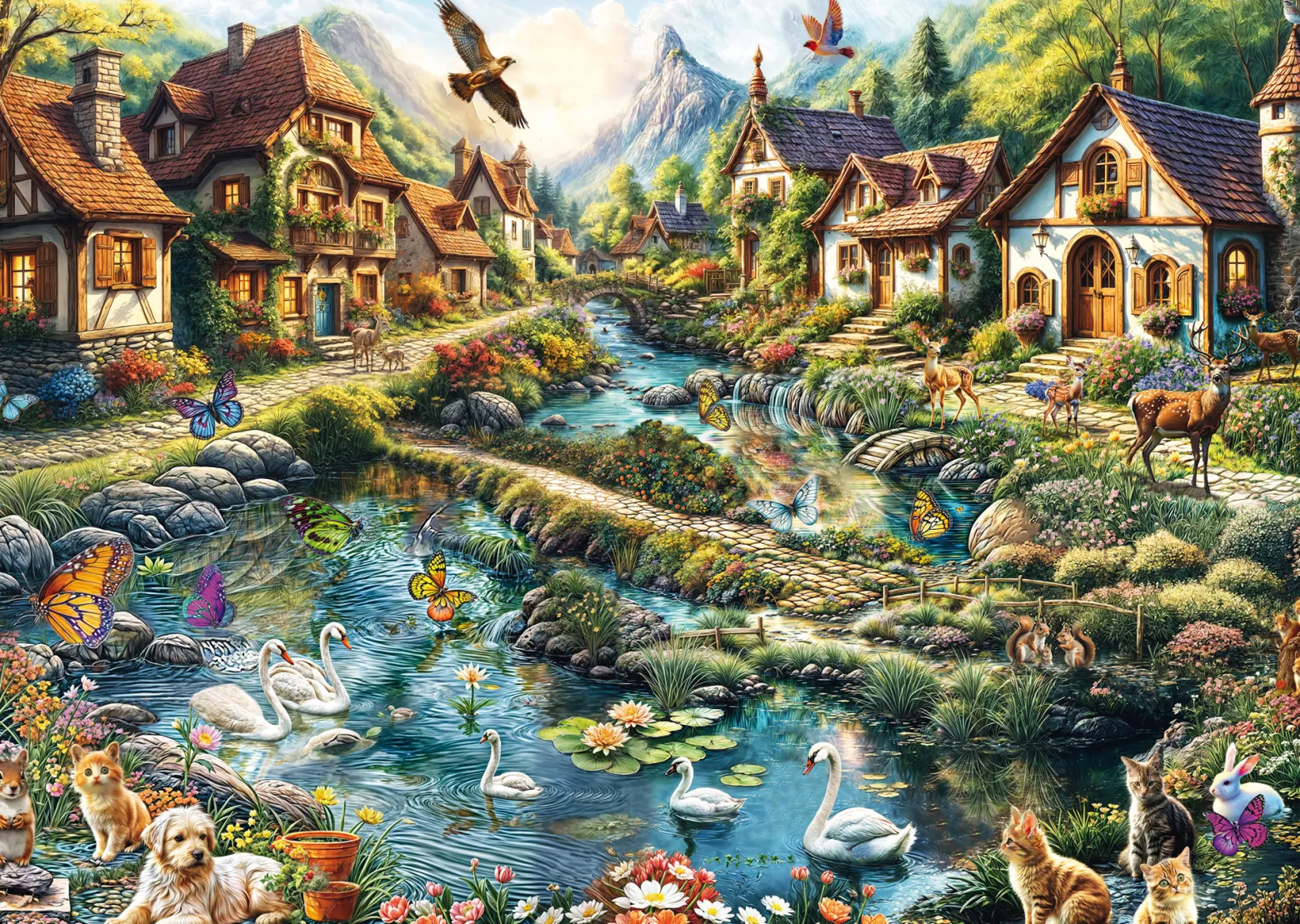 PQ Puzzle 1000 el. Wioska na skraju lasu
