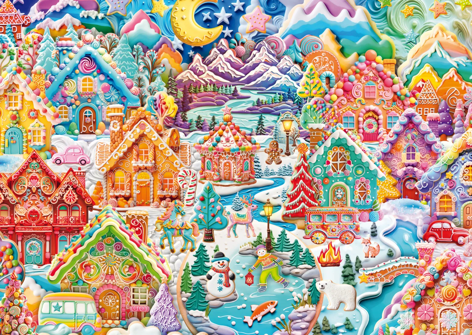 PQ Puzzle 1000 el. Świąteczne domki z piernika