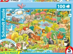 PQ Puzzle 100 el. Wszędzie zwierzęta!