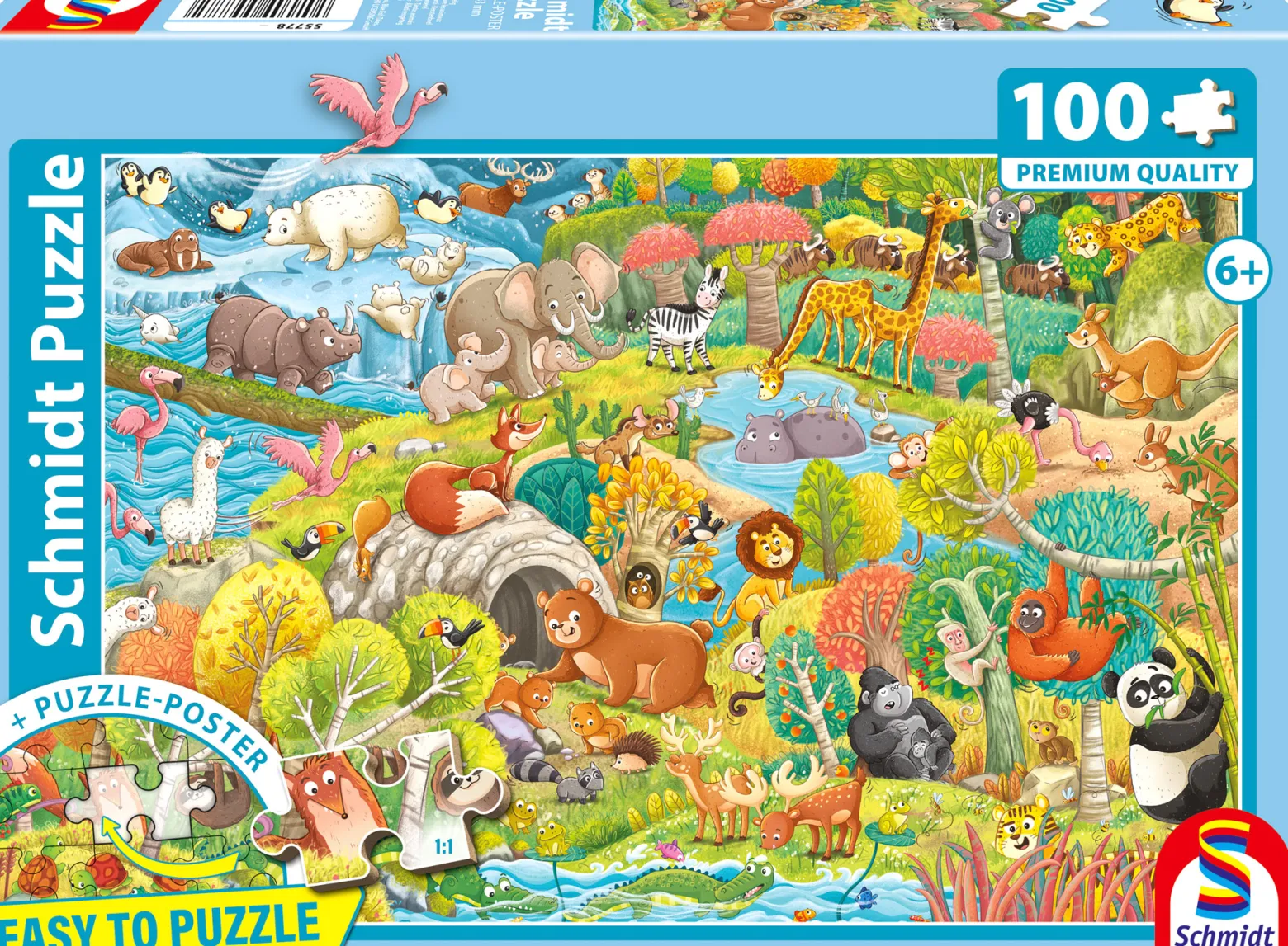PQ Puzzle 100 el. Wszędzie zwierzęta!
