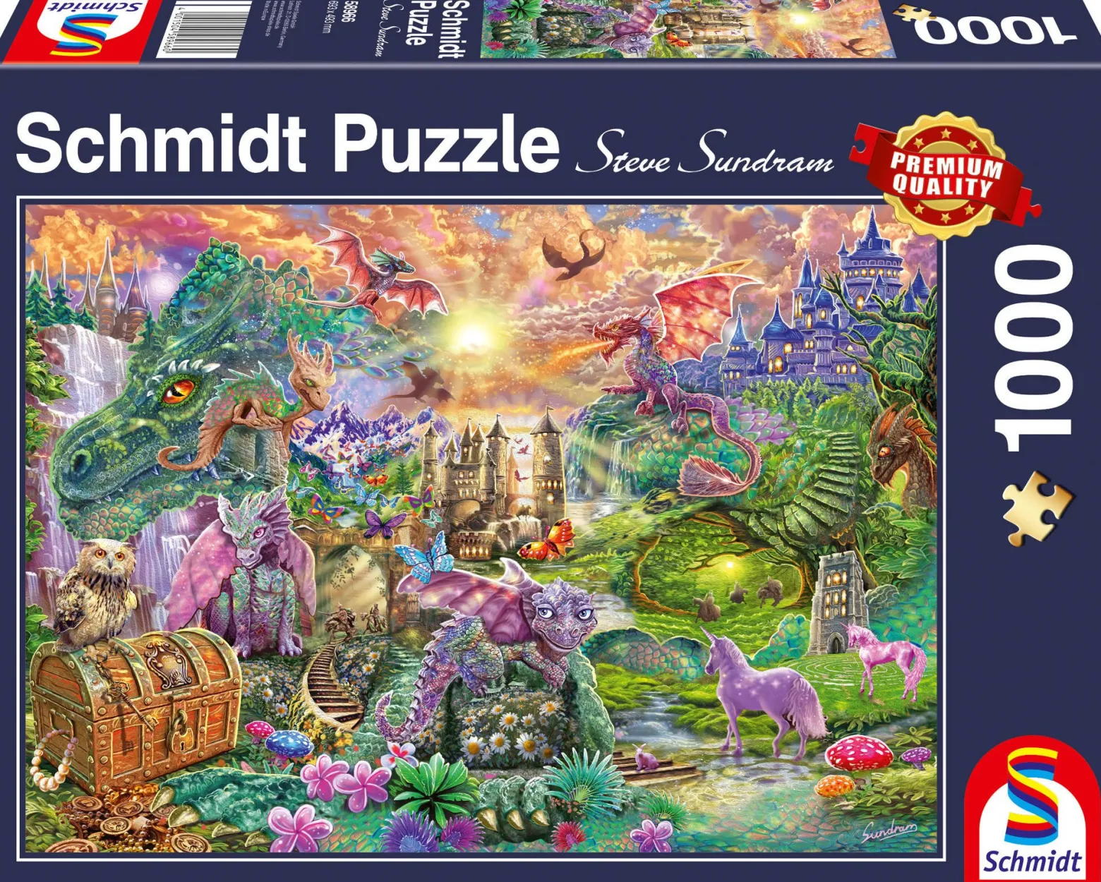 PQ Puzzle 1000 el. Zaczarowana kraina smoków