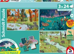 PQ Puzzle 3 x 24 el. Leśne zwierzęta