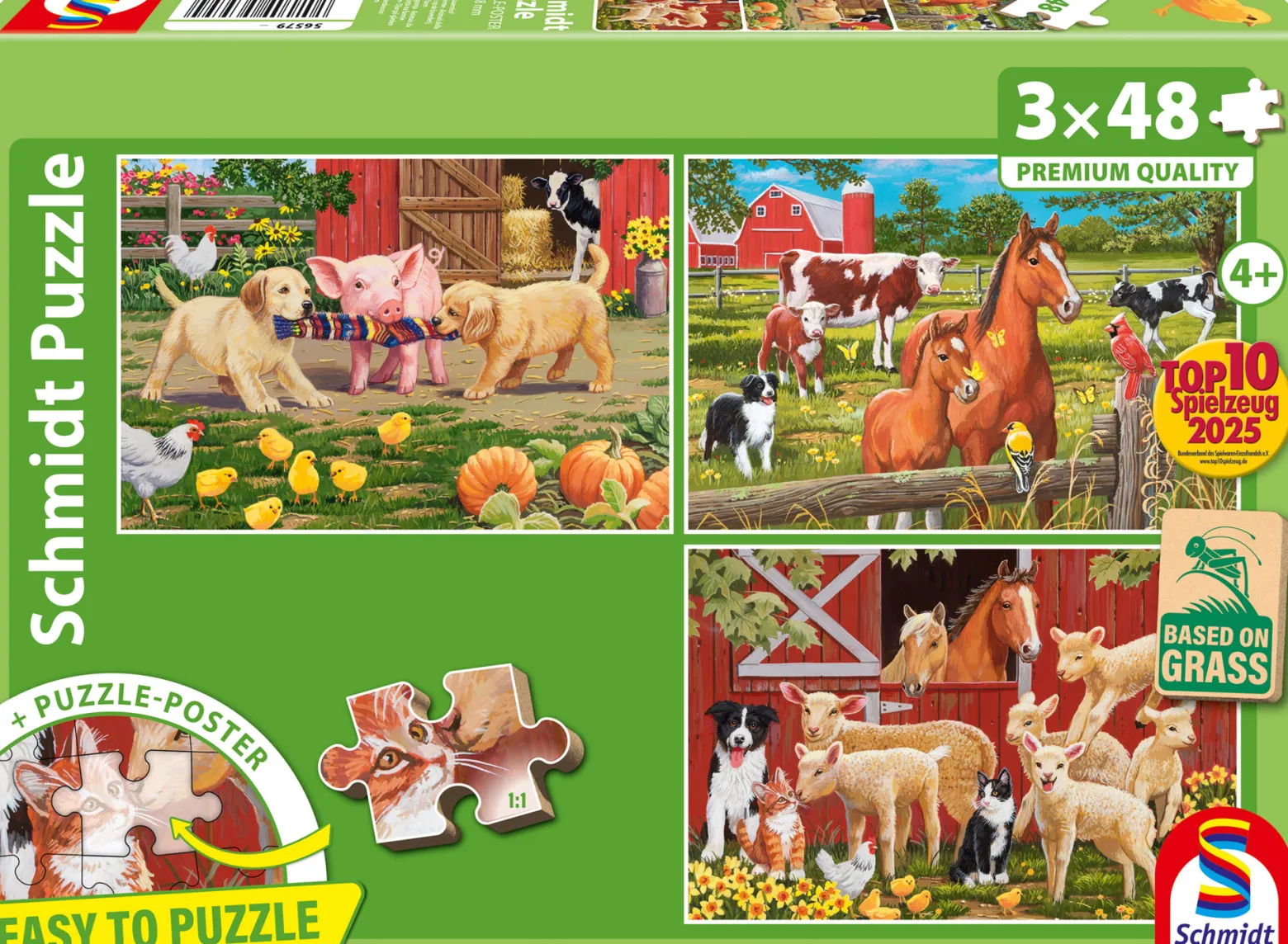 PQ Puzzle 3 x 48 el. Zwierzęta na farmie