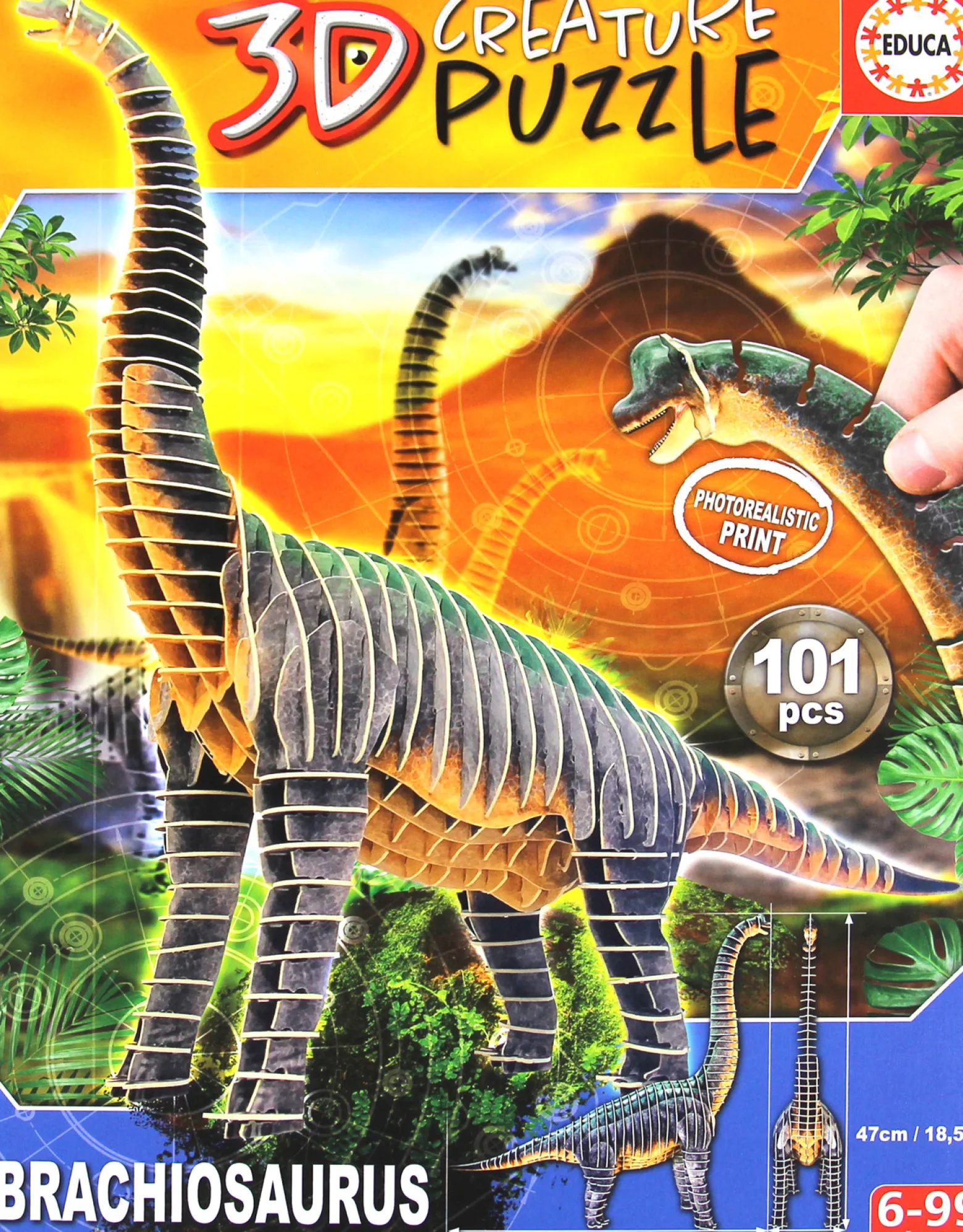 Puzzle 3D Dinozaury - Brachiozaur 101 el.