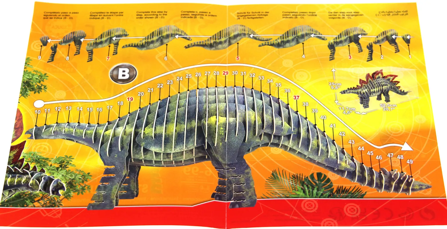 Puzzle 3D Dinozaury - Stegozaur 89 el.