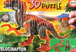 Puzzle 3D Dinozaury - Welociraptor 64 el.