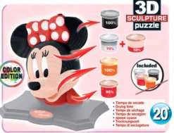 Puzzle 3D 160 el. Myszka Minnie (rzeźba do pomalowania)