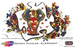 Puzzle drewniane / kolorowe 120 el. - Słoń
